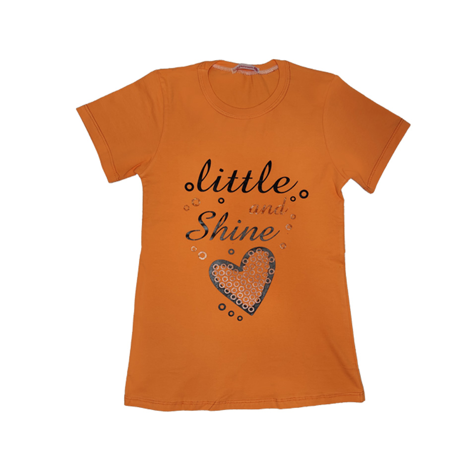 00501019 - ریبون - عکس از تیشرت ست لباس بچه گانه دخترانه نارنجی