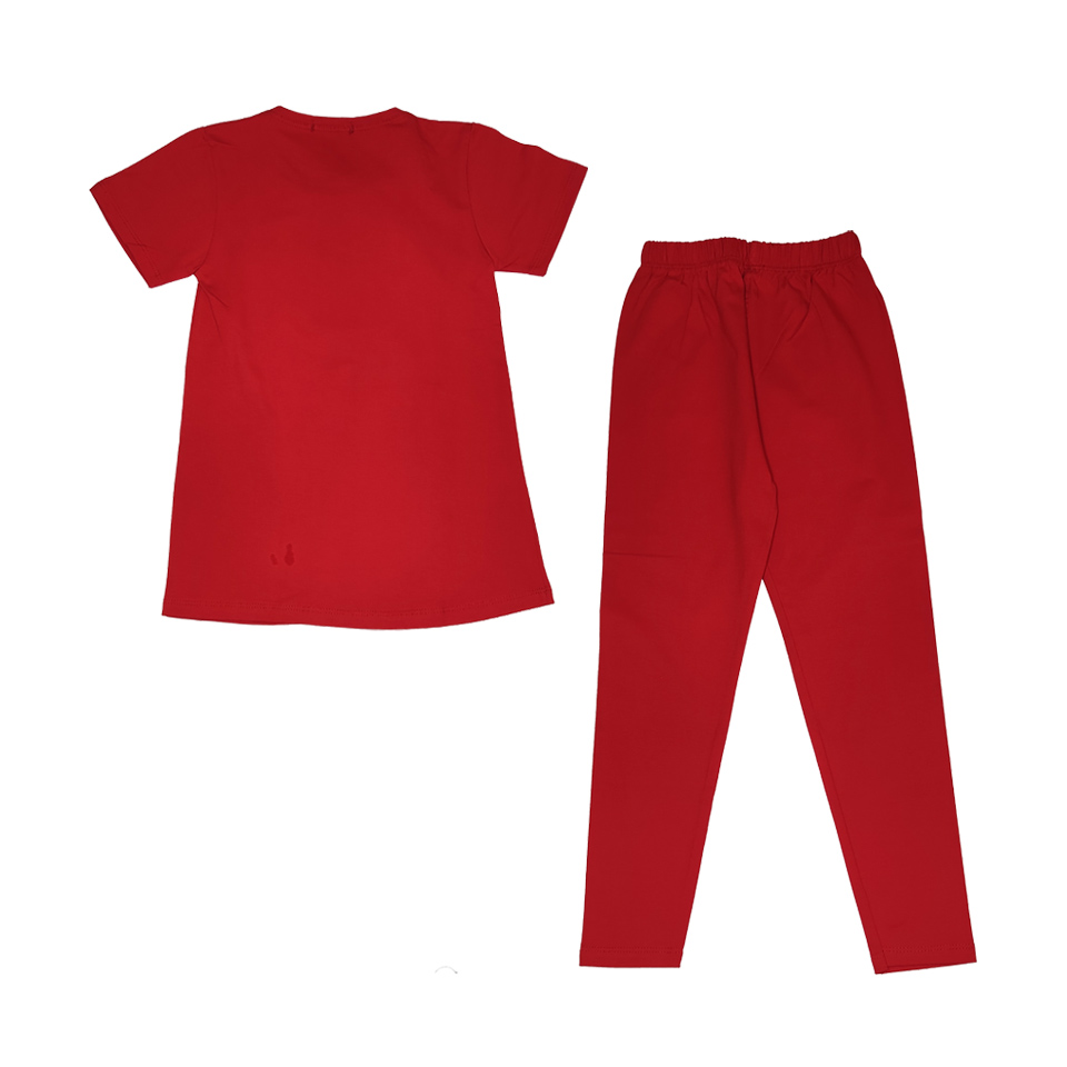 خرید ست لباس دخترانه قرمز 00501023 - ریبون