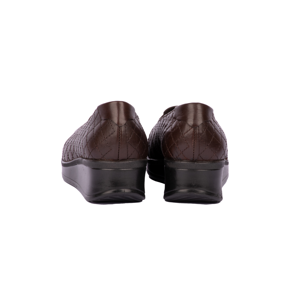 کفش چرمی زنانه قهوه ای 00701003 - ریبون