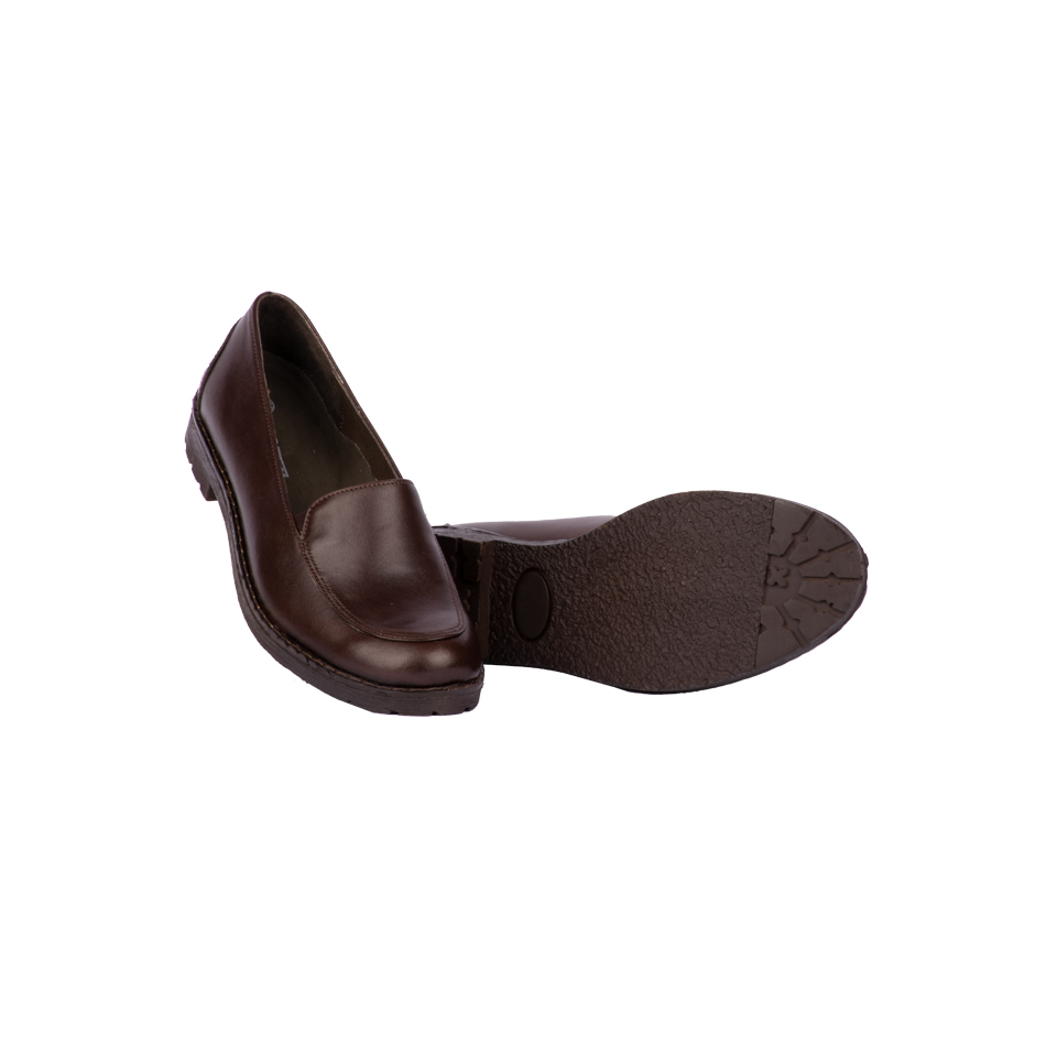 عکس از کفش چرمی زنانه قهوه ای 00701007 - ریبون