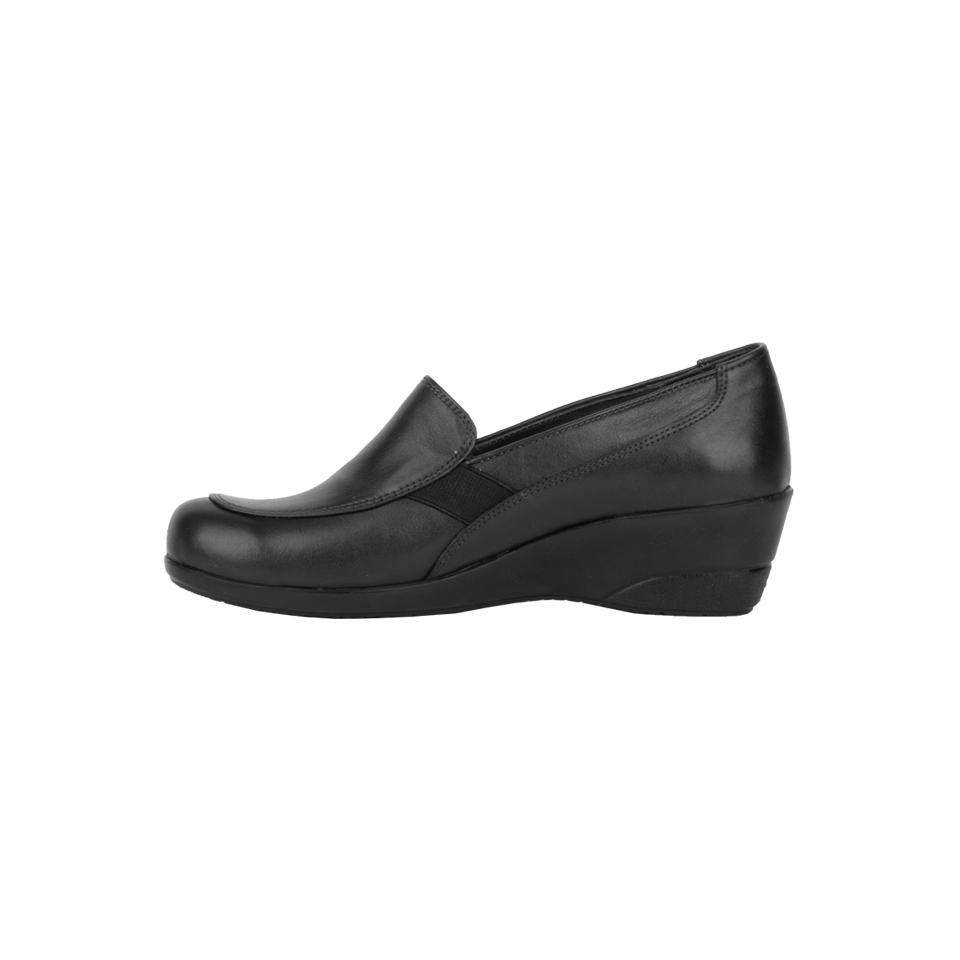 عکس از پهلو کفش چرمی زنانه مشکی 00701011 - ریبون