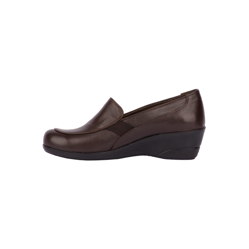 عکس از پهلو کفش چرمی زنانه قهوه ای 00701012 - ریبون