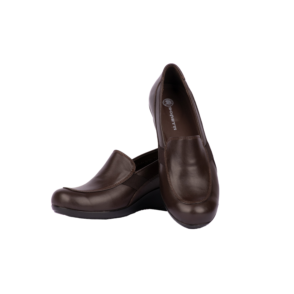 عکس از کفش چرمی زنانه قهوه ای 00701012 - ریبون