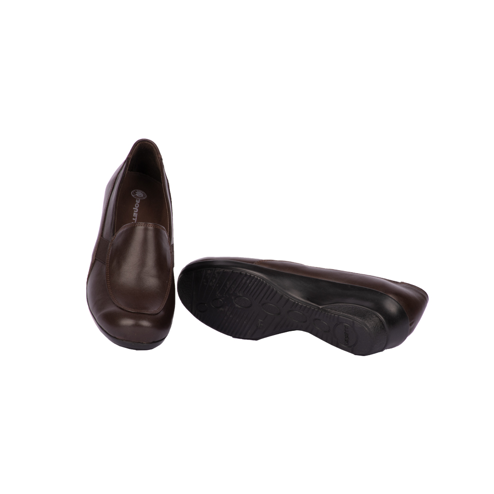 کفش چرمی زنانه قهوه ای 00701012 - ریبون