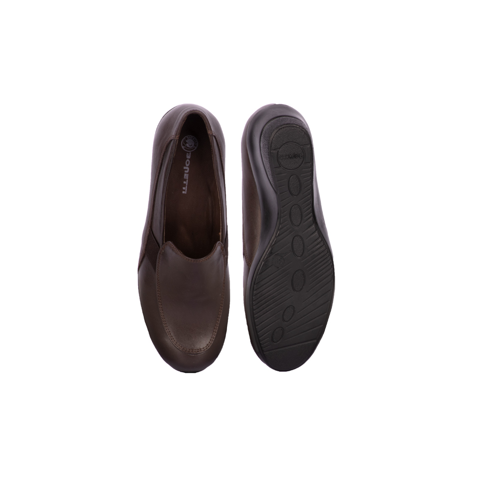 عکس از کفش چرمی زنانه قهوه ای 00701012 - ریبون