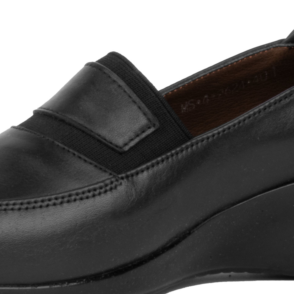 عکس از دوخت پهلو دوخت کفش چرمی زنانه مشکی 00701016 - ریبون