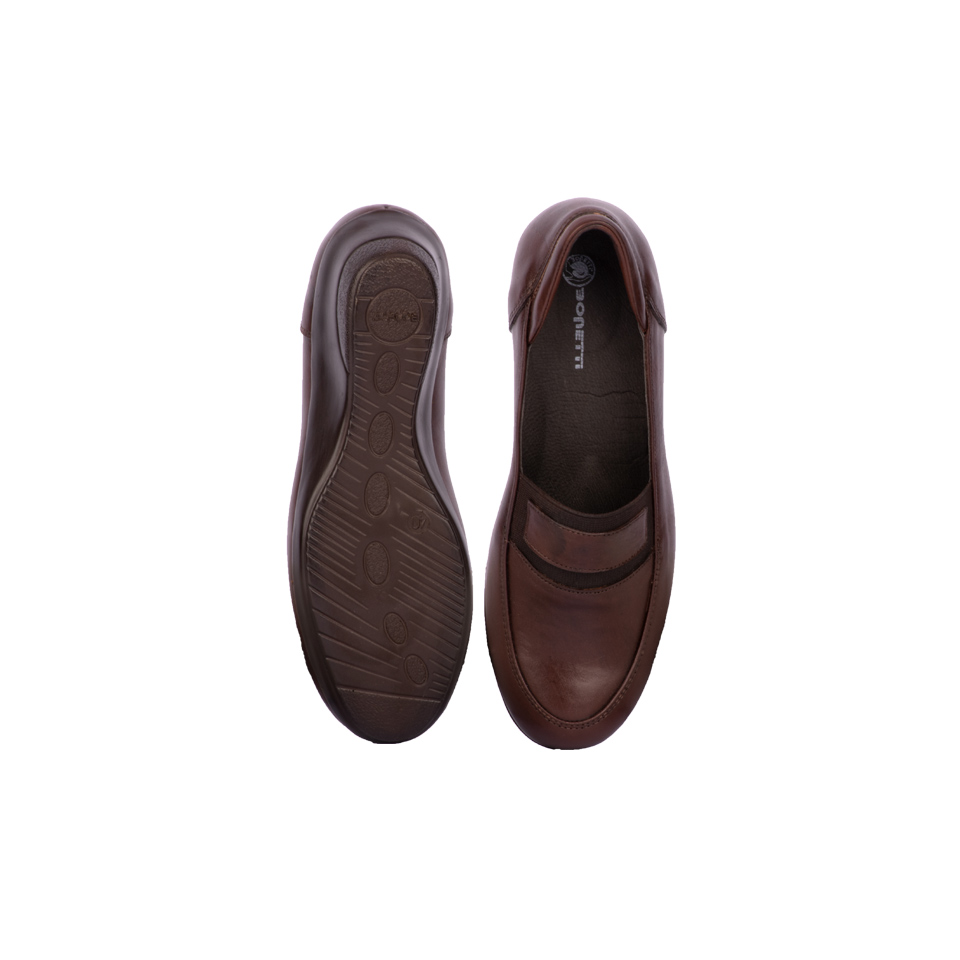 عکس کفش چرمی زنانه قهوه ای 00701018 - ریبون