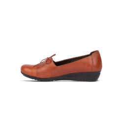 قیمت کفش چرمی زنانه قهوه‌ای 00701019 - ریبون