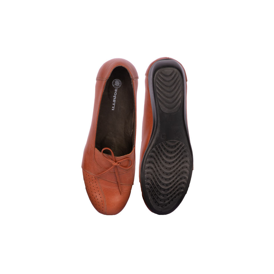 عکس از یک جفت کفش چرمی زنانه قهوه‌ای 00701019 - ریبون