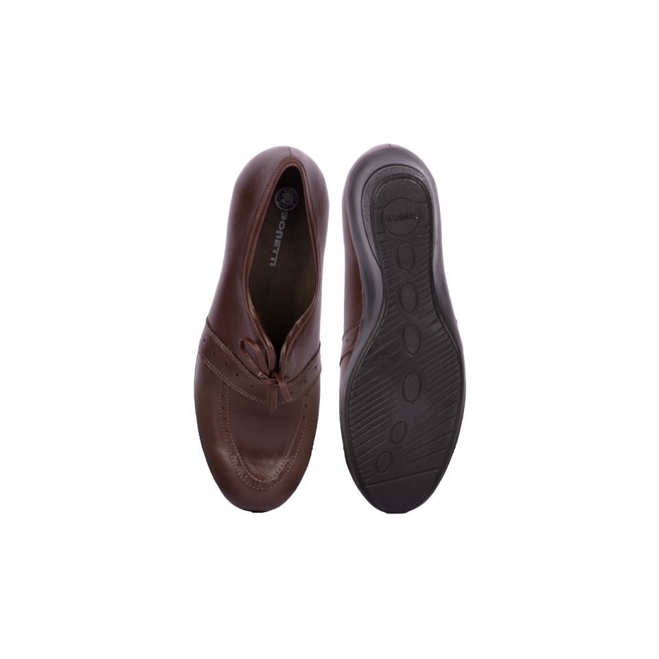 کفش چرمی زنانه قهوه ای 00701022 - ریبون