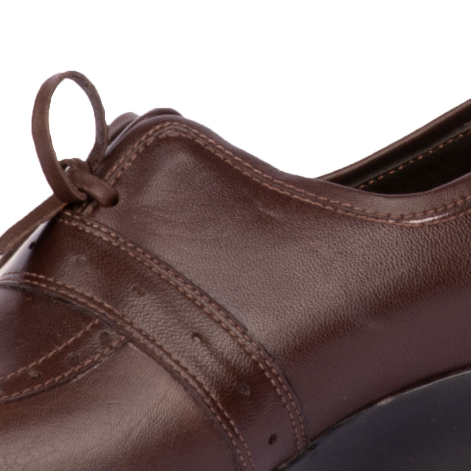 عکس از پارچه کفش چرمی زنانه قهوه ای 00701022 - ریبون