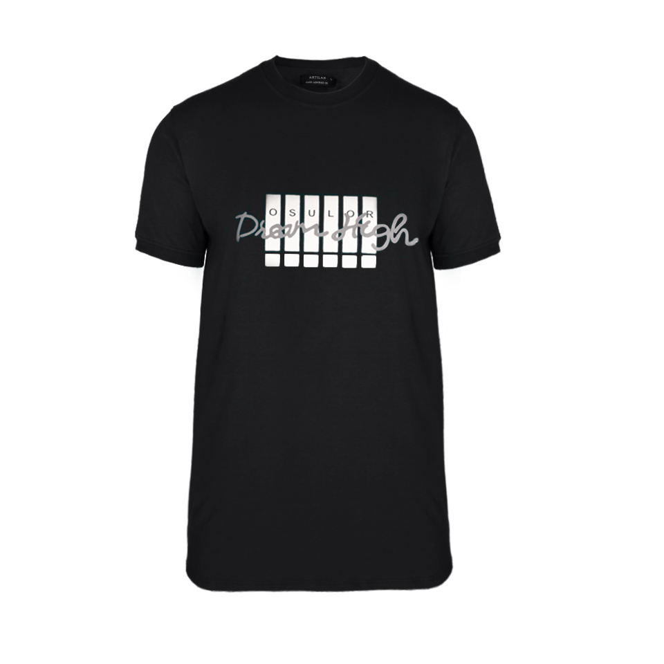 تیشرت یقه گرد مشکی مانکن نامریی تی شرت اسپرت پسرونه سیاه ریبون 00201013