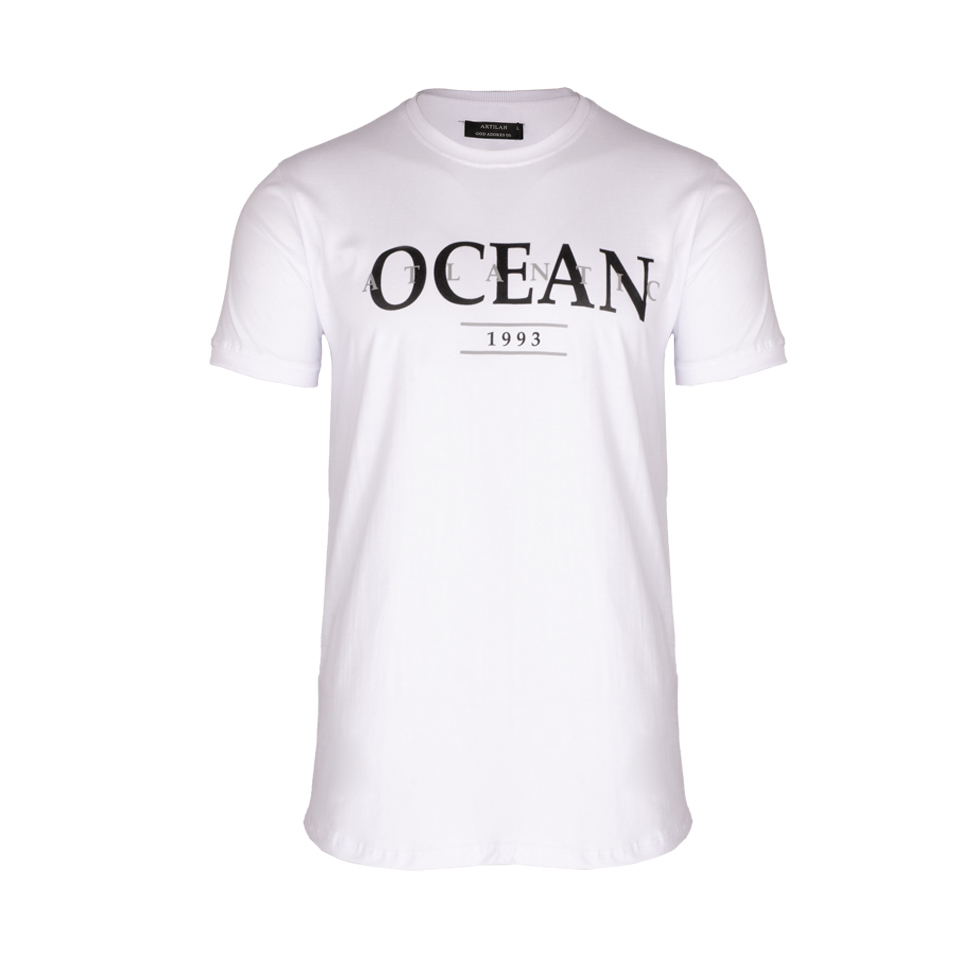 مانکن نامریی تی شرت چاپی پسرونه سفید ریبون 00201017