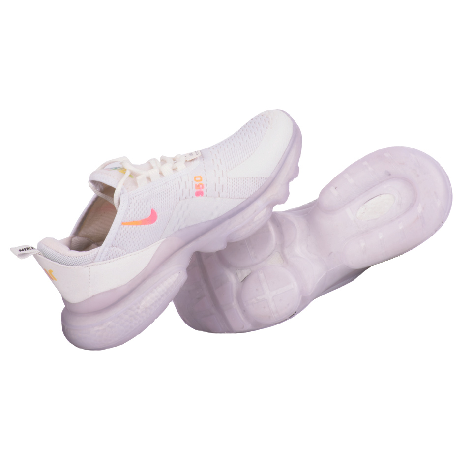 عکس خلاقانه کفش ورزشی مردانه کد 00801004 سفید - ریبون