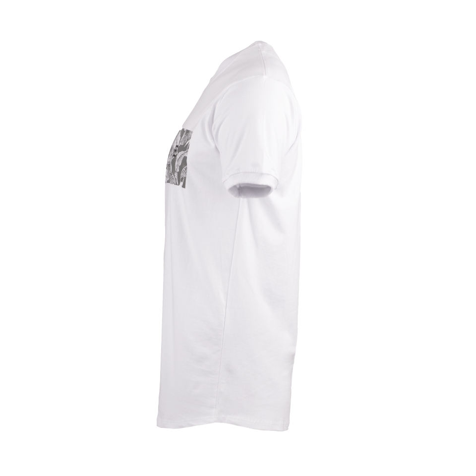 عکس از پهلو تیشرت سفید مردانه اسپرت طرح دار یقه گرد 00201037 - ریبون