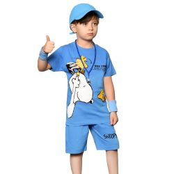 کودک مدل تیشرت شلوارک اسنوپی ووداستاک آبی پسرانه 00503033 - ریبون