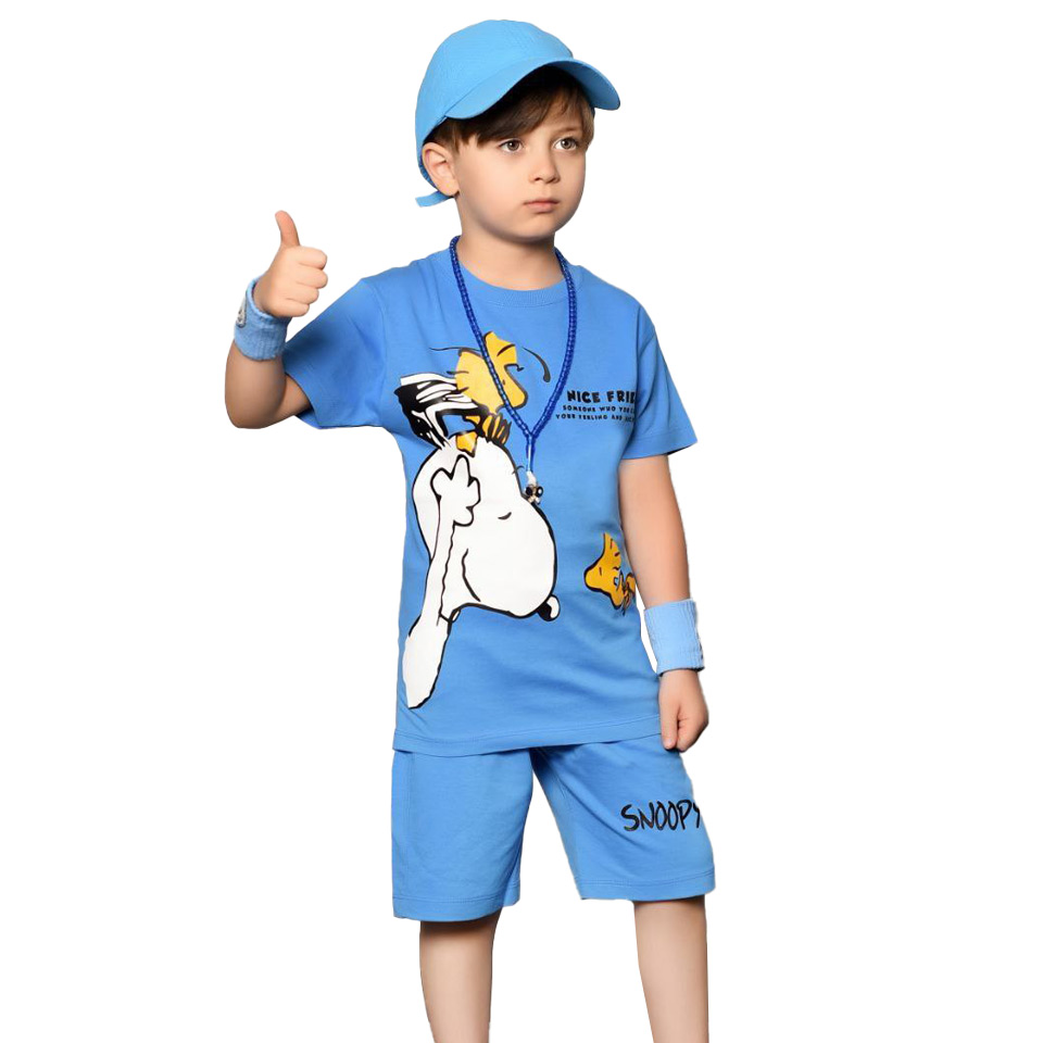 کودک مدل تیشرت شلوارک اسنوپی ووداستاک آبی پسرانه 00503033 - ریبون