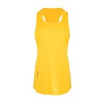 تاپ ورزشی زنانه زرد 00404012 مدل بغل چاکدار - ریبون