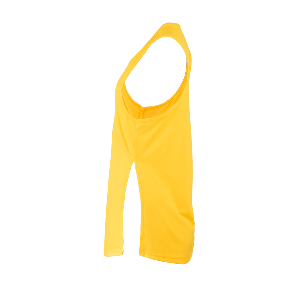 خرید تاپ ورزشی زنانه زرد 00404012 مدل بغل چاکدار - ریبون
