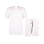 ست ورزشی تیشرت و شلوارک سفید مردانه 00302030 - ریبون