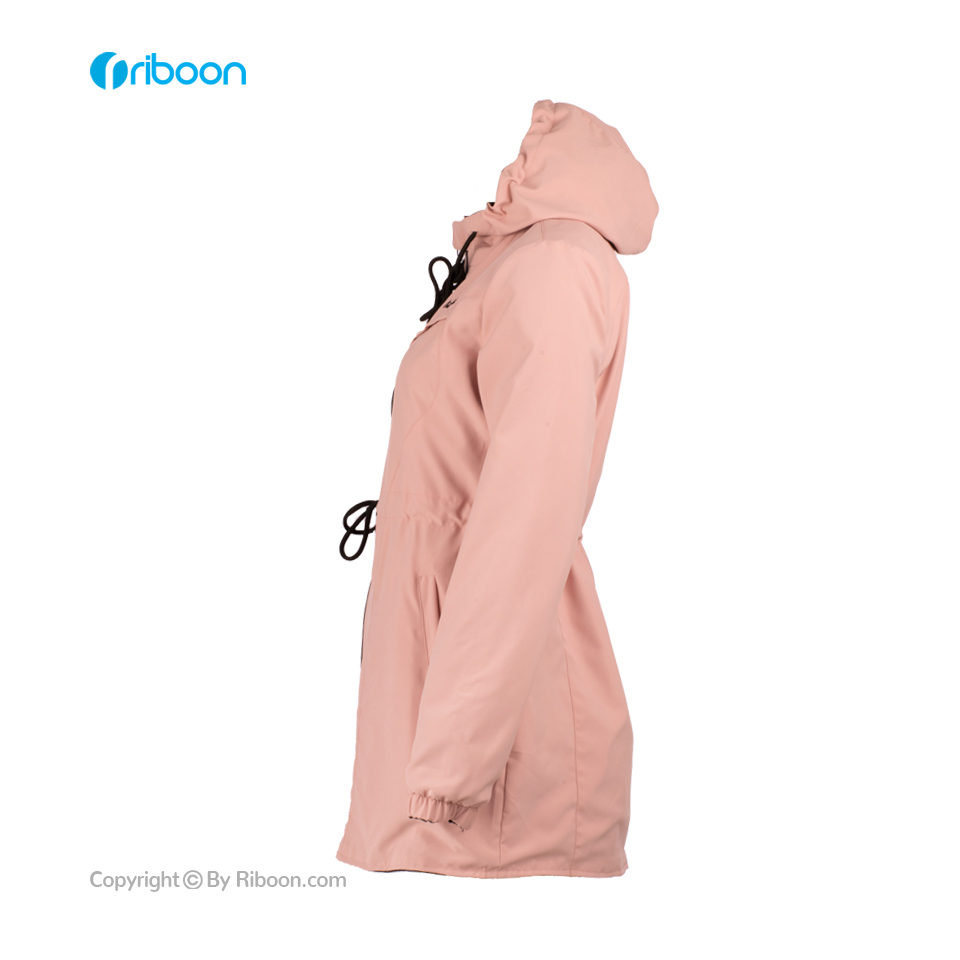 قیمت بارانی زنانه با کیفیت دو رو صورتی مشکی 00602002 - ریبون