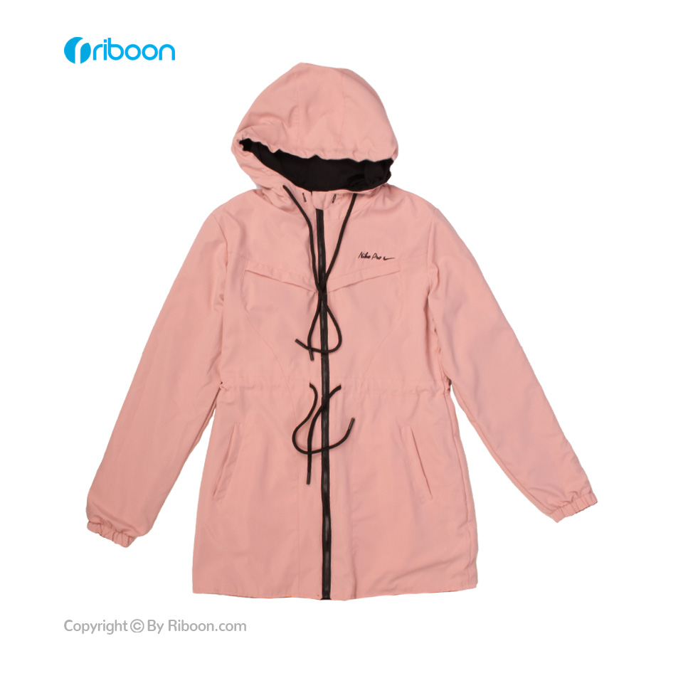 خرید بارانی زنانه دو رو صورتی مشکی 00602002 - ریبون