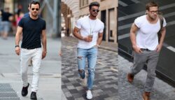 ست کردن شلوار جین با تیشرت مردانه درجه یک