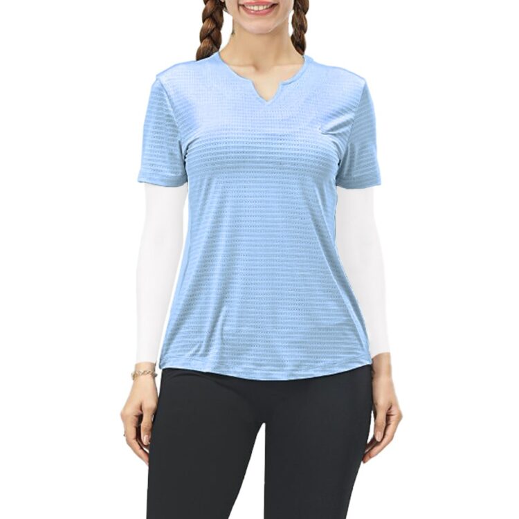 تیشرت ورزشی زنانه مدل یقه دلبری کد 401356