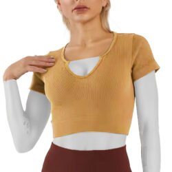 نیم تنه آستین کوتاه سیملس کبریتی کد 405331