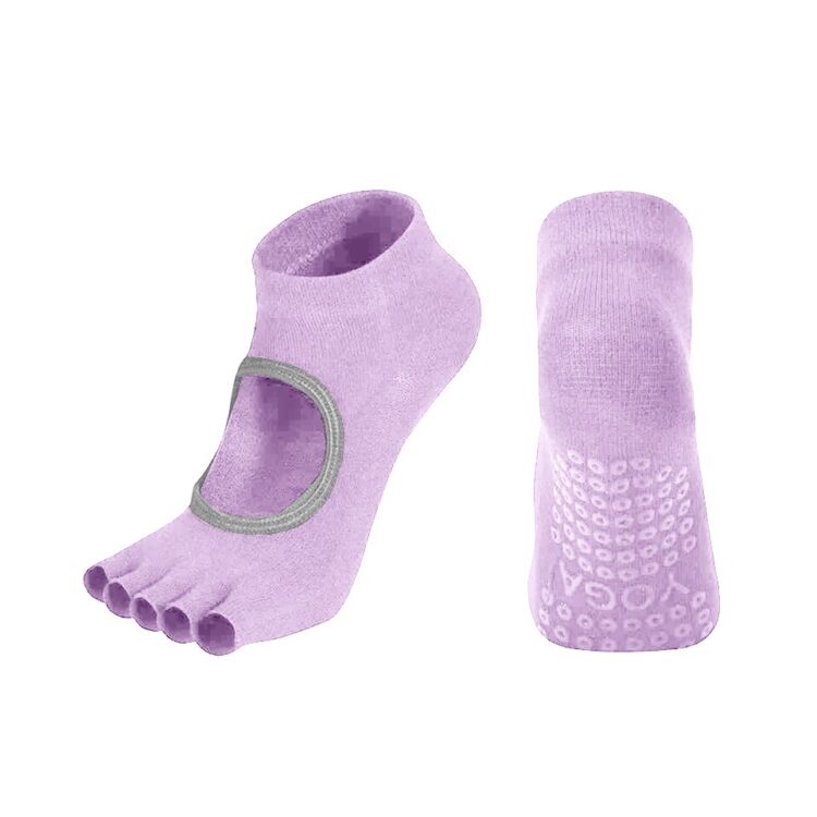 جوراب پیلاتس مدل کف ژله ای بدون انگشت کد 901053