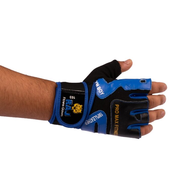 دستکش بدنسازی راج Raj مردانه با کفی چرم طبیعی مدل 103 کد 1304118