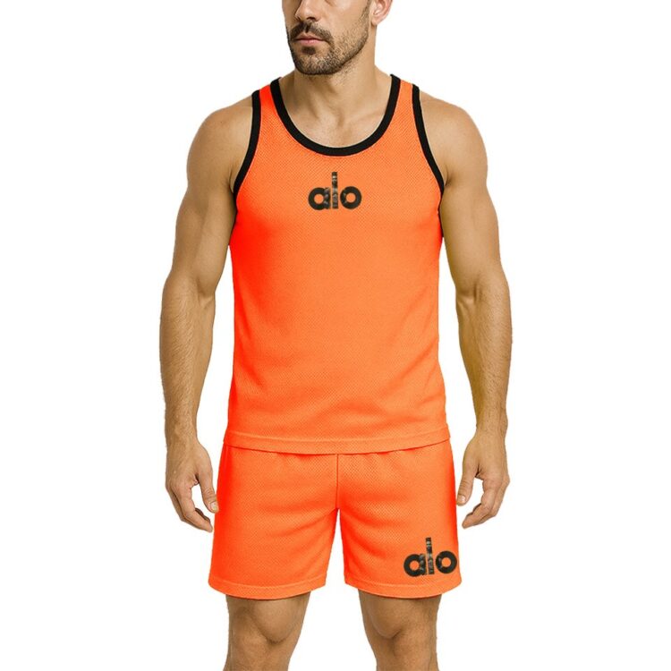 ست  تاپ وشلوارک ورزشی مردانه الو یوگا مدل سوزنی کد 302126