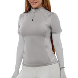 تی شرت ورزشی زنانه مدل نیم زیپ نایکی کد 401433