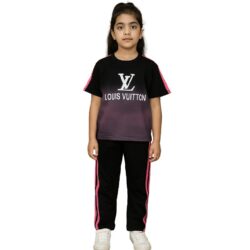 ست تی شرت و شلوار دخترانه LV کد 501065
