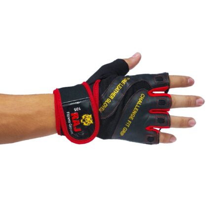 دستکش بدنسازی راج Raj مردانه با کفی چرم طبیعی مدل 105 کد 1304190