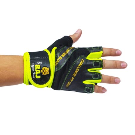 دستکش بدنسازی راج Raj مردانه با کفی چرم طبیعی مدل 105 کد 1304191