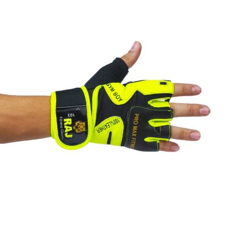 دستکش بدنسازی راج Raj مردانه با کفی چرم طبیعی مدل 103 کد 1304193