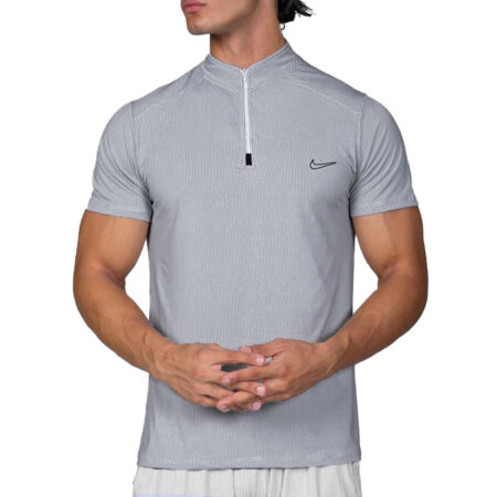 تيشرت نيم زيپ سوزنی ورزشی مردانه کد 301254