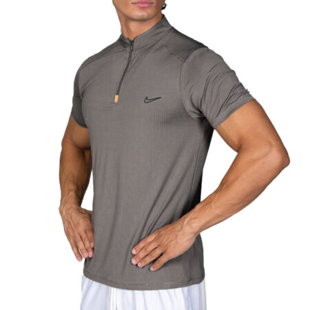 تيشرت نيم زيپ سوزنی ورزشی مردانه کد 301256