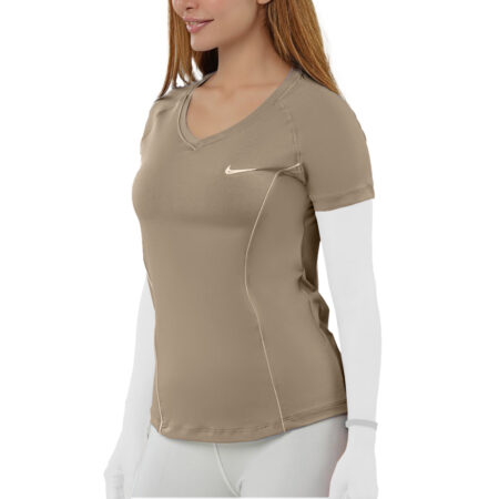 تیشرت ورزشی زنانه طرح یقه هفت  مدل مغزی دوزی کد 401614