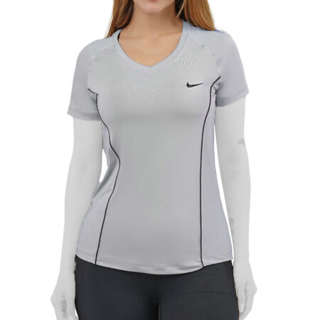 تیشرت ورزشی زنانه طرح یقه هفت مدل مغزی دوزی کد 401615