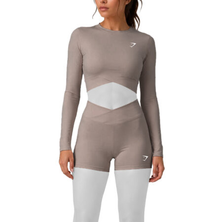 ست نیم تنه آستین بلند و بایکر مدل جیمشارک GYMSHARK کد 406199